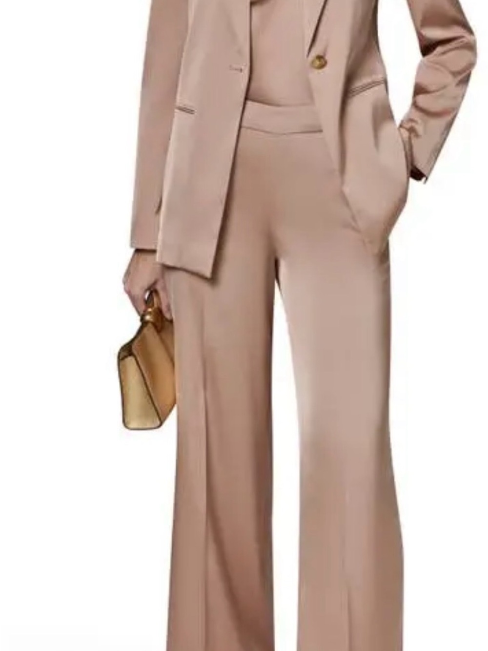 Donna Karan Sandstone Wide-Leg High-Rise Trousers